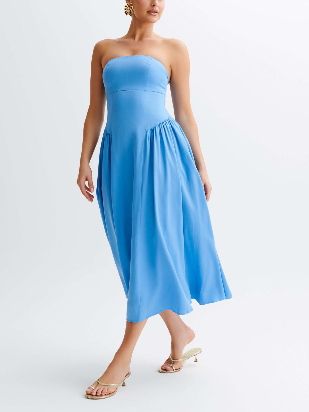 Tube Top Pleated Midi Dress 3