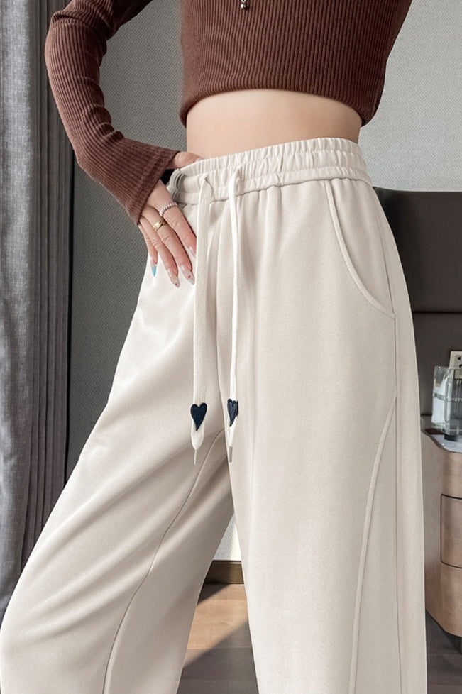 Draped Wide Leg Plush Knit Pants