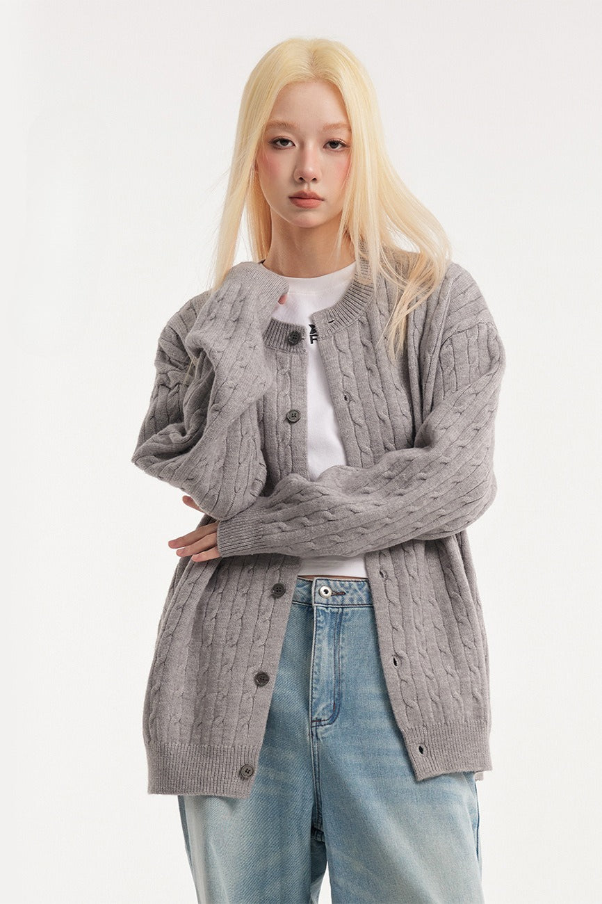 Relaxed Fit Cable Cardigan 4
