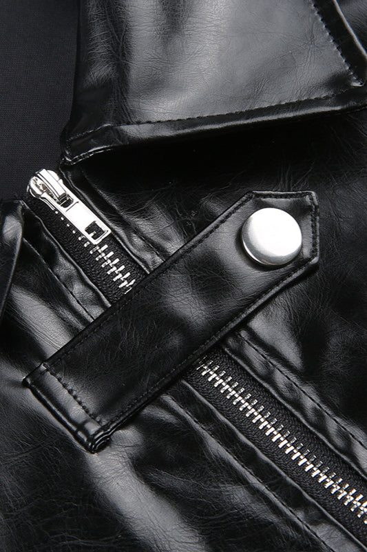 Elegant Embroidered PU Leather Coat for Stylish Warmth