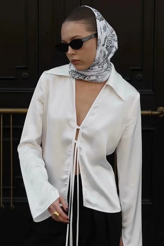 Bow Detail Satin Blouse