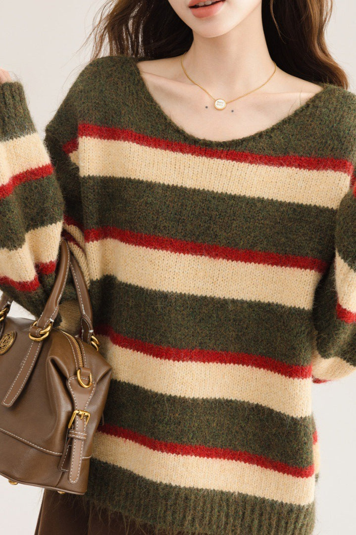 Crew Neck Colorblock Sweater
