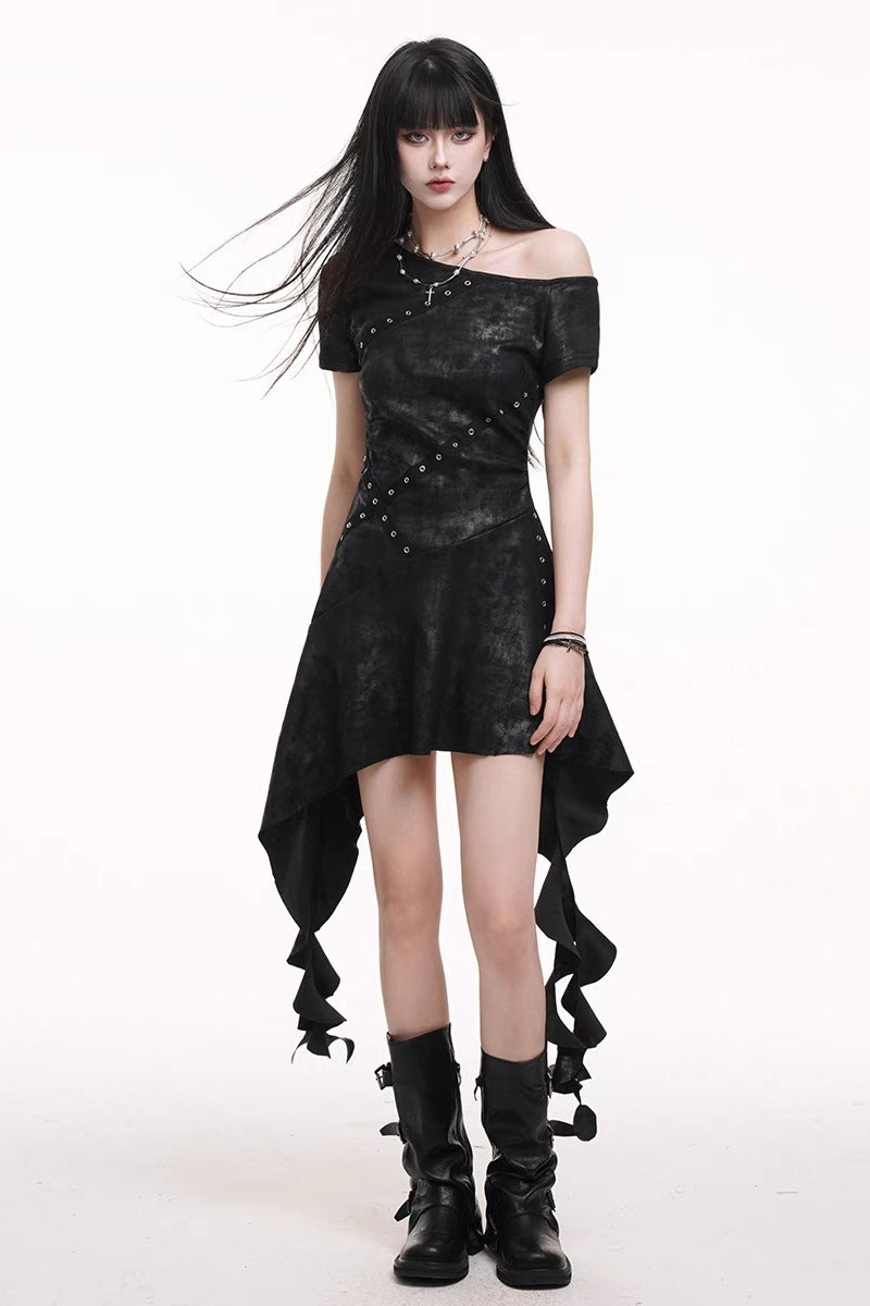 Irregular Hem Gothic Dress