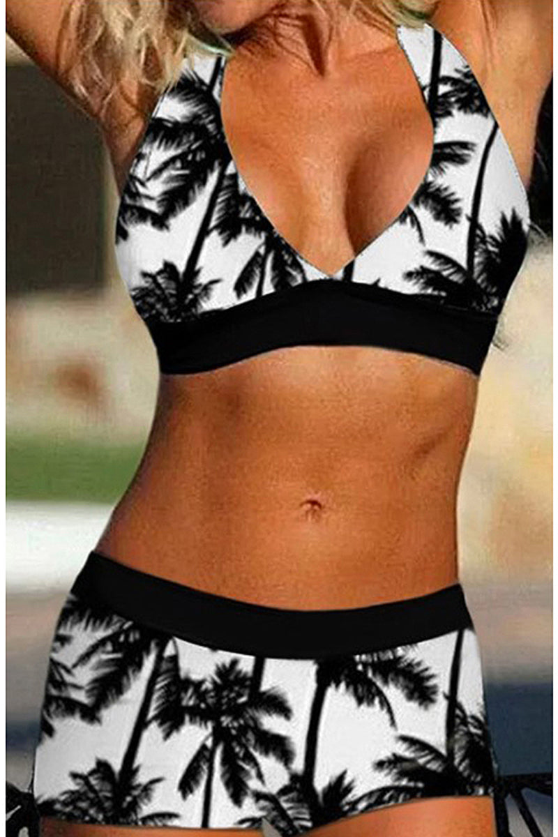 Coconut Print Top Pants Two Piece Swimwear - Fashionpara