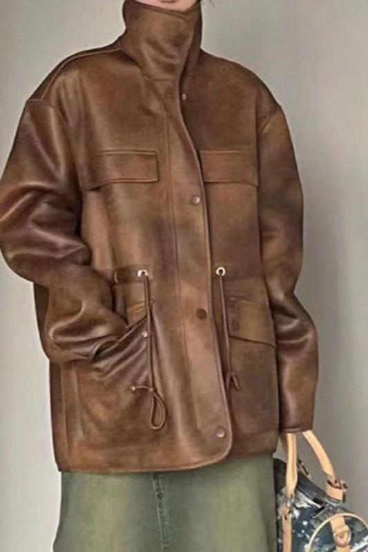 Thickened Stand Collar Quilted Coat