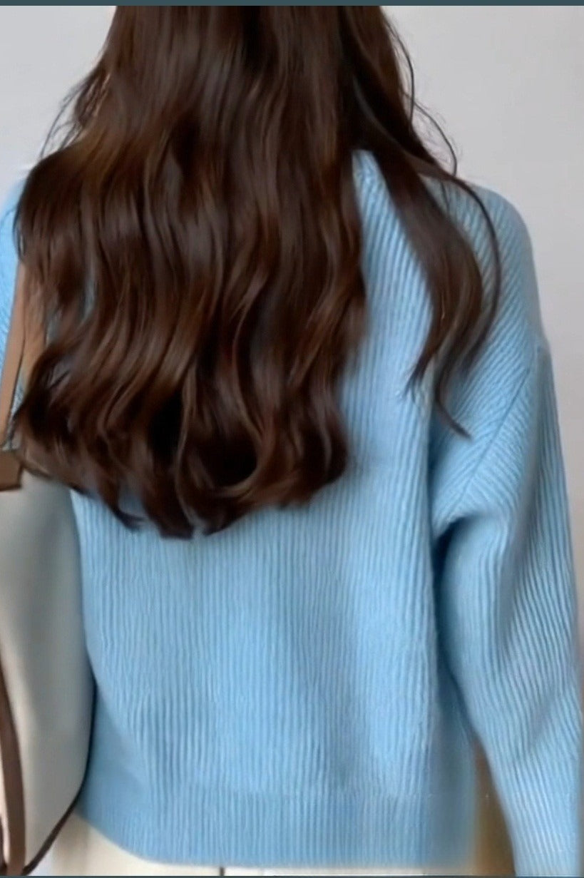Loose Fit High Neck Sweater 12