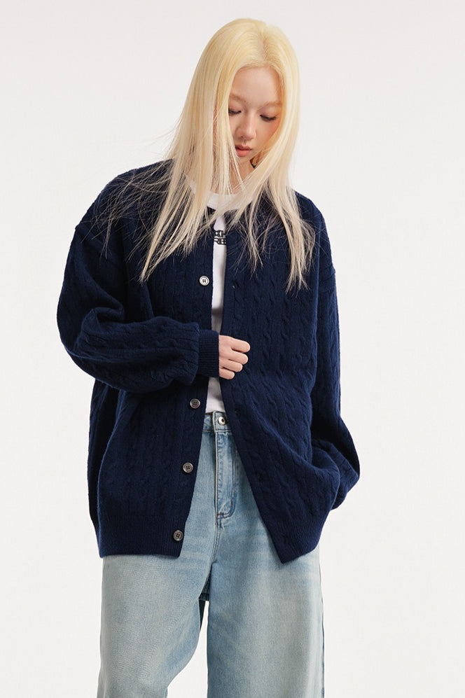 Relaxed Fit Cable Cardigan 10