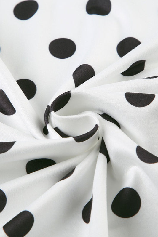 Polka Dot Halter Backless Bodycon Dress - Fashionpara