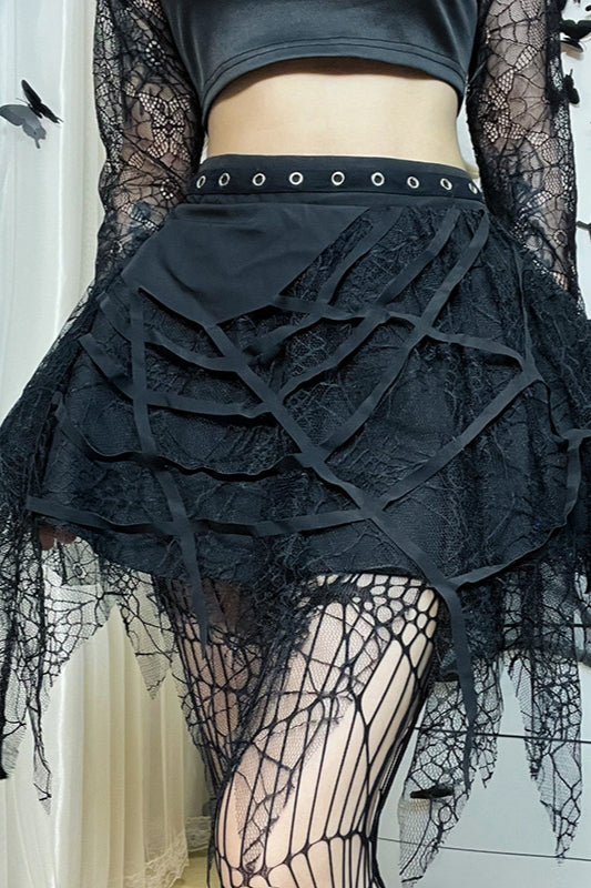 Gothic Punk Pleated Mini Skirt