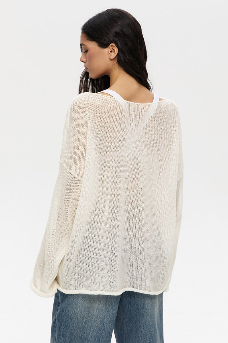 Lightweight See Through Knit Blouse