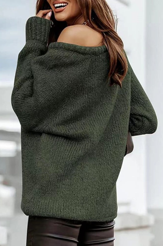 PrincessAce Off-Shoulder Loose Knit Sweater for Effortless Style