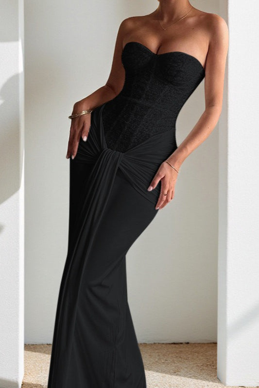 Defined Waist Maxi Party Dress