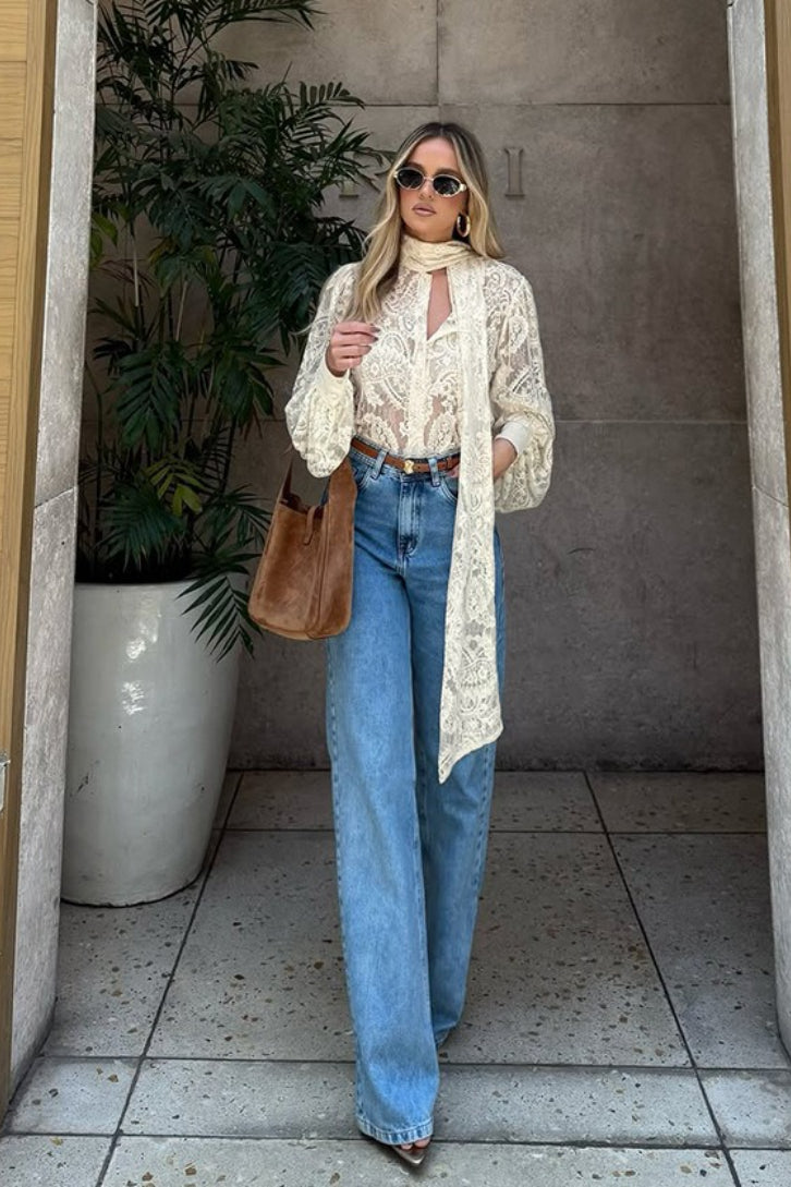 Romantic Sheer Lace Blouse