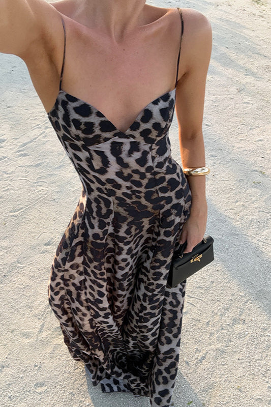 Leopard Print Sexy Slip Dress Party Dress