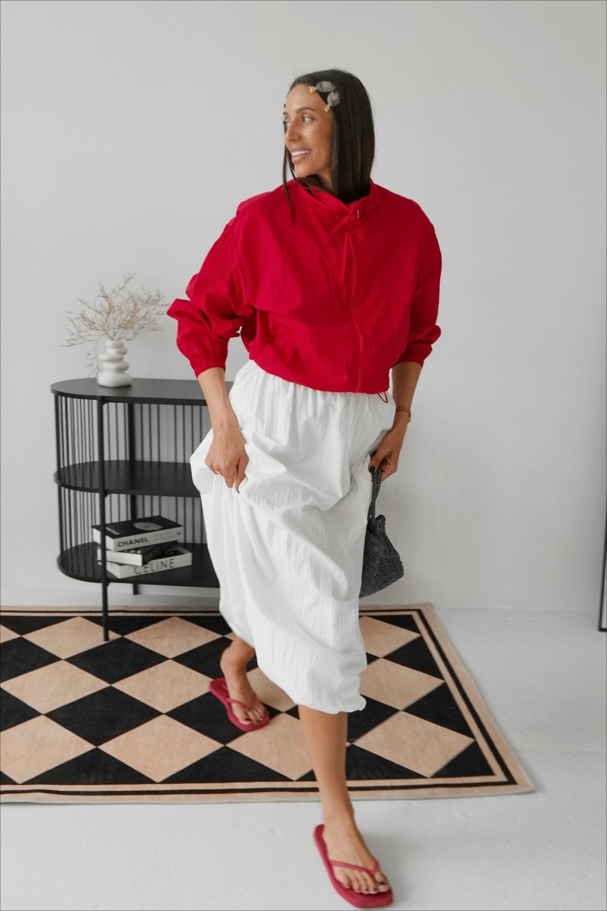 Balloon-Hem Maxi Skirt