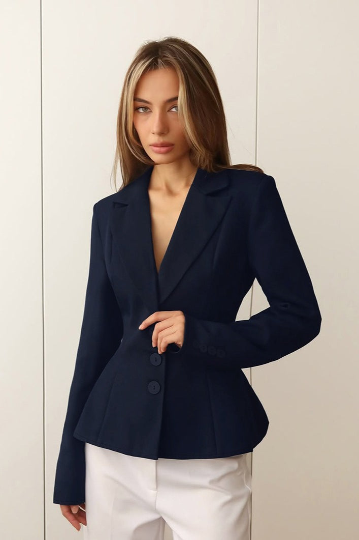 Office Pleated Waist Blazer 4