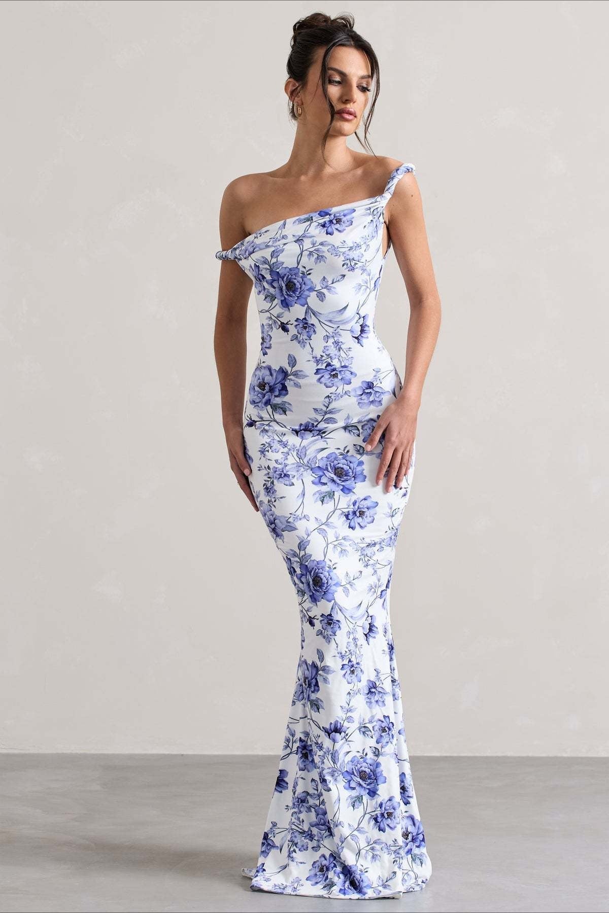 Print One-Shoulder Bodycon Party Dress