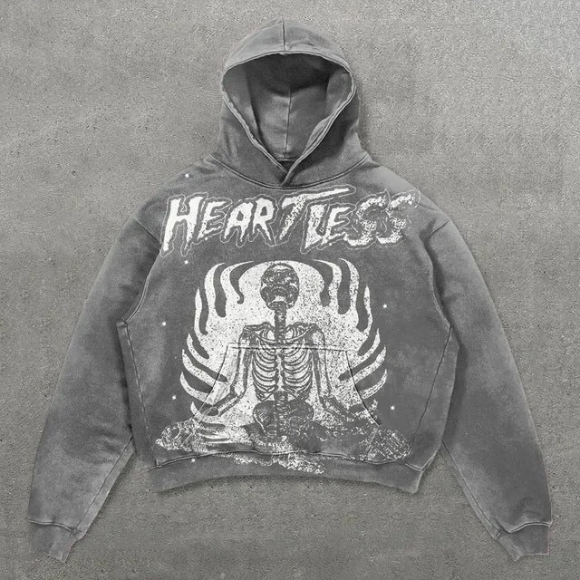 Vintage Skull Zip-Up Hoodie