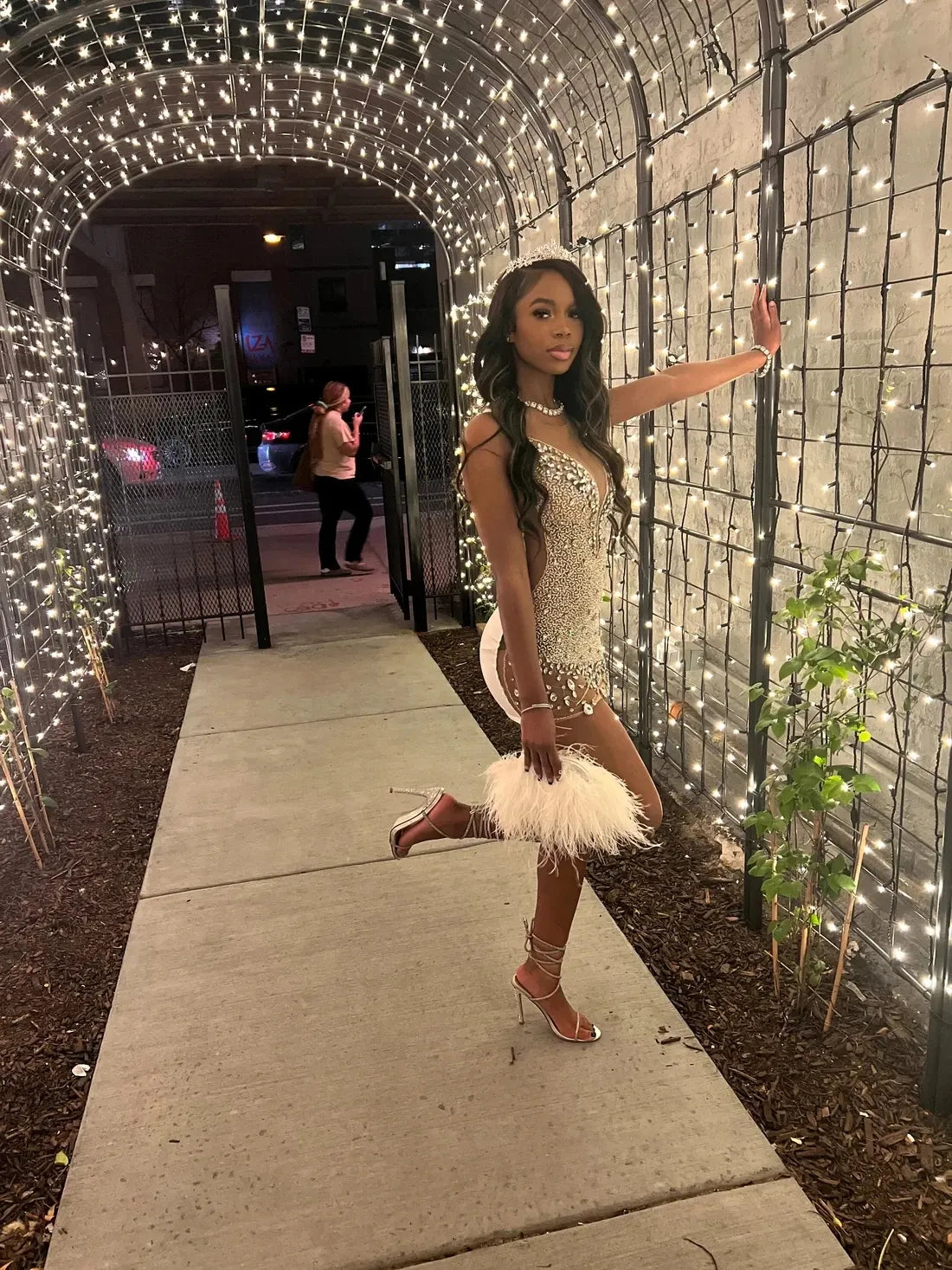 Sexy Sheer Diamond Short Prom Black Girls Sexy Birthday Party African Mini Dresses Homecoming - Fashionpara