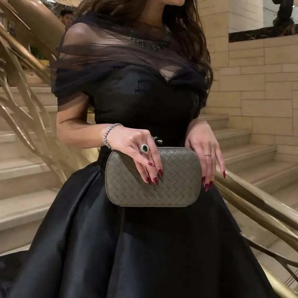 Vintage Black Ball Gown Prom Dress - Long Satin Off Shoulder Evening Gown for Special Occasions - Fashionpara