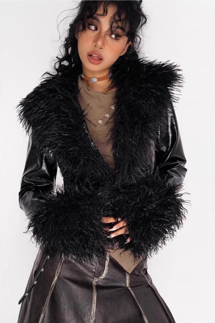 Glossy Vintage Style Jacket Coat for Timeless Elegance