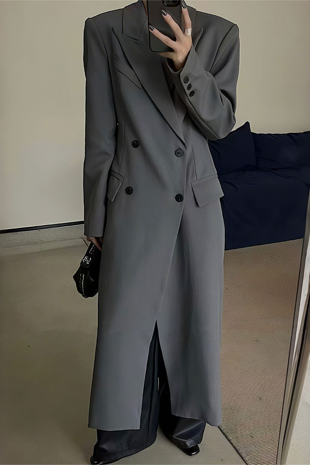 Vintage Hepburn Waist Cinching Hourglass Long Overcoat - Fashionpara