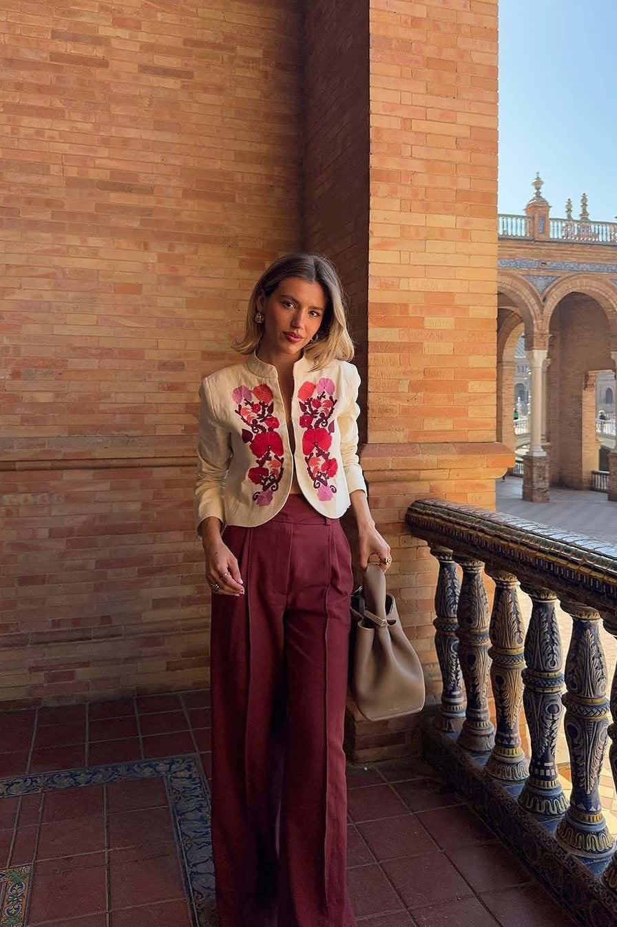 Elegant Embroidered Blazer Coat for Effortless Style