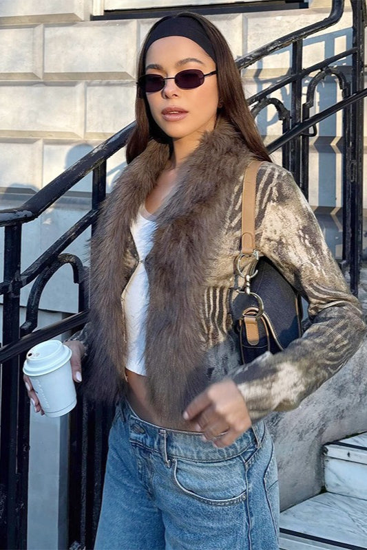 Trendy Y2K Fuzzy Knit Cardigan for Effortless Style