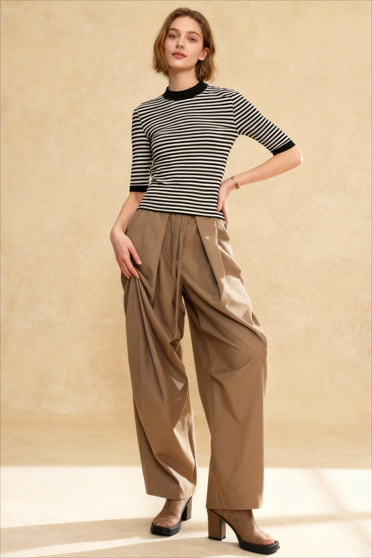 Vintage Wide-Leg Flowing Pants