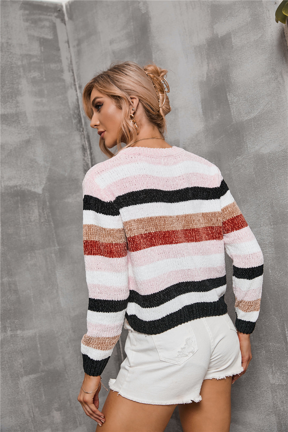 RadyRin Cozy Patchwork Fleece Sweater for Effortless Style