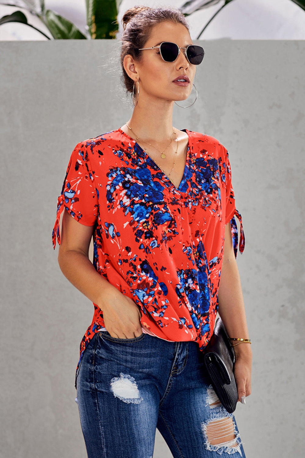 Loose Cross Printed Shirt