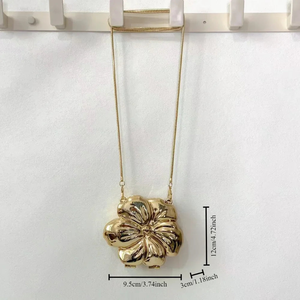 Rose Gold Floral Acrylic Clutch Bag