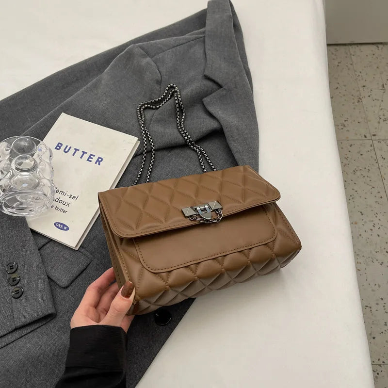 Stylish Diamond Grid Crossbody Shoulder Bag