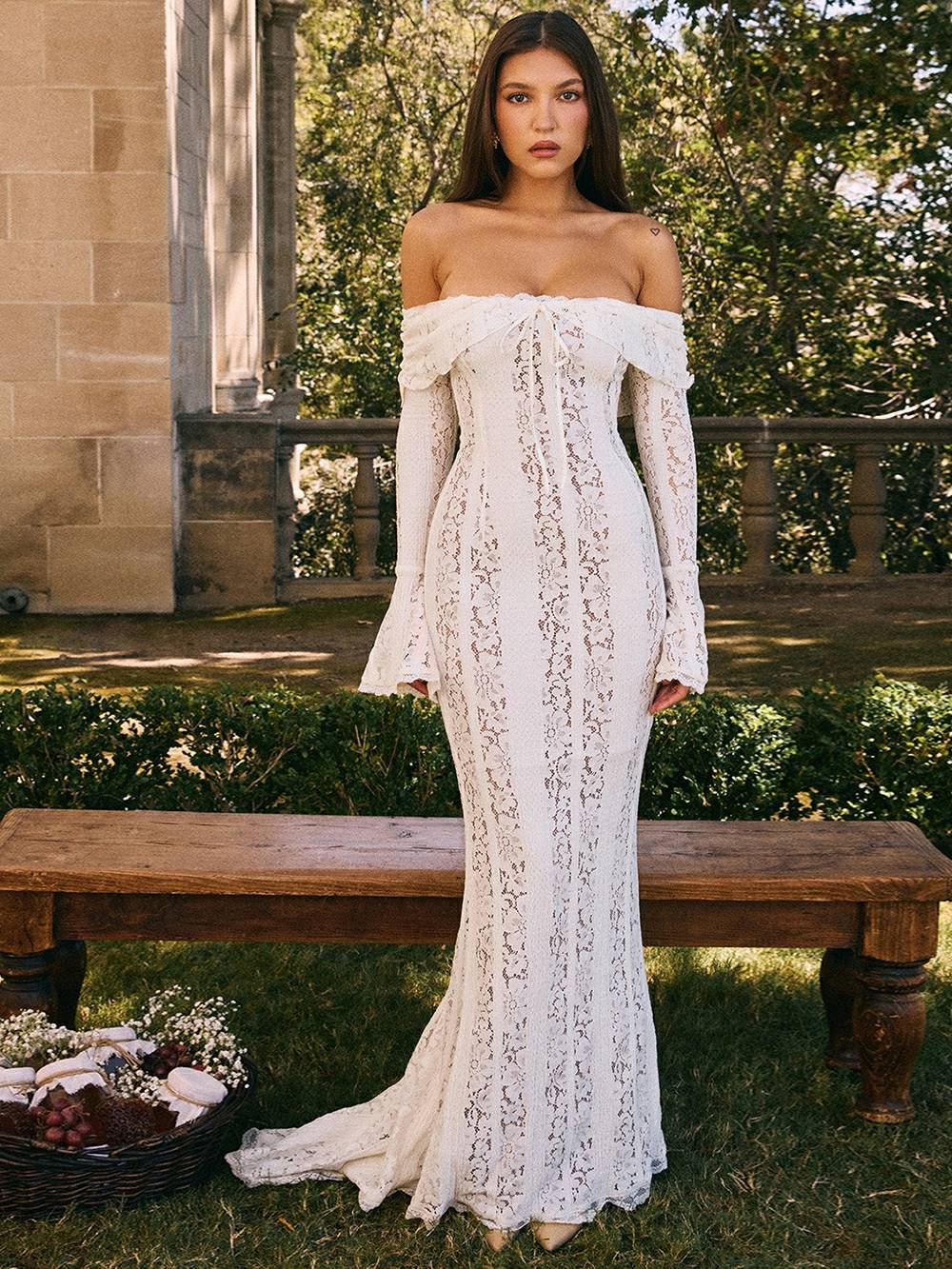 Vintage Lace Maxi Dress - View 6
