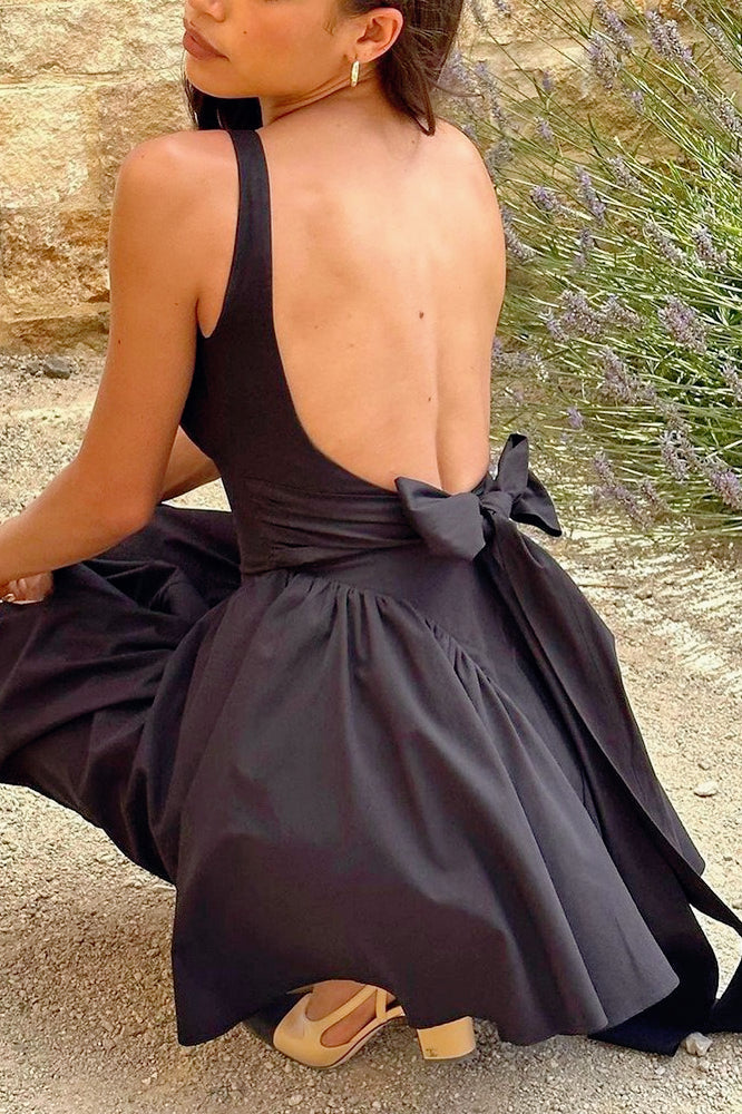 Low Back Tie Detail Slip Dress