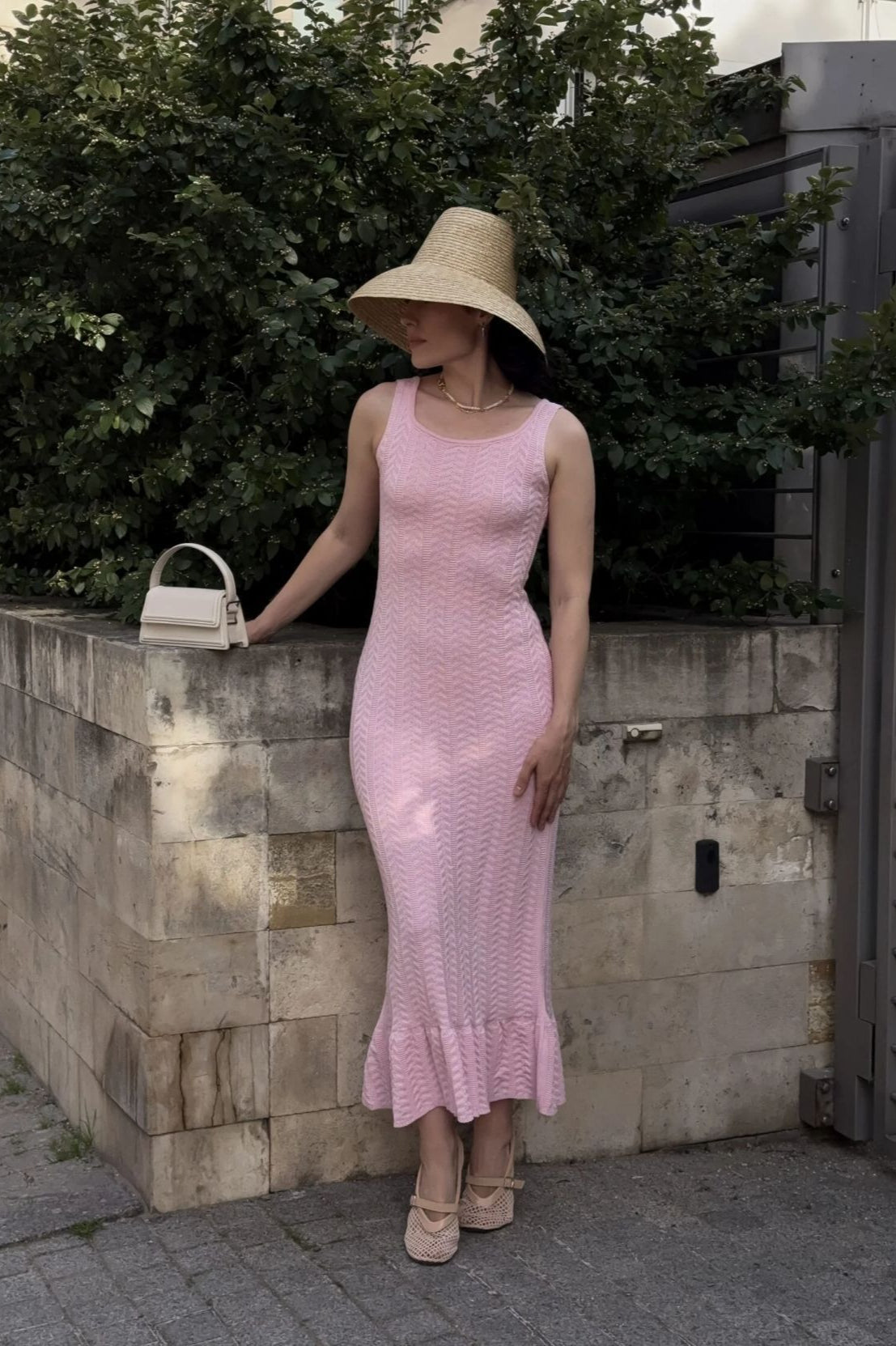 Pointelle Knit V-Neck Sleeveless Maxi Dress 6