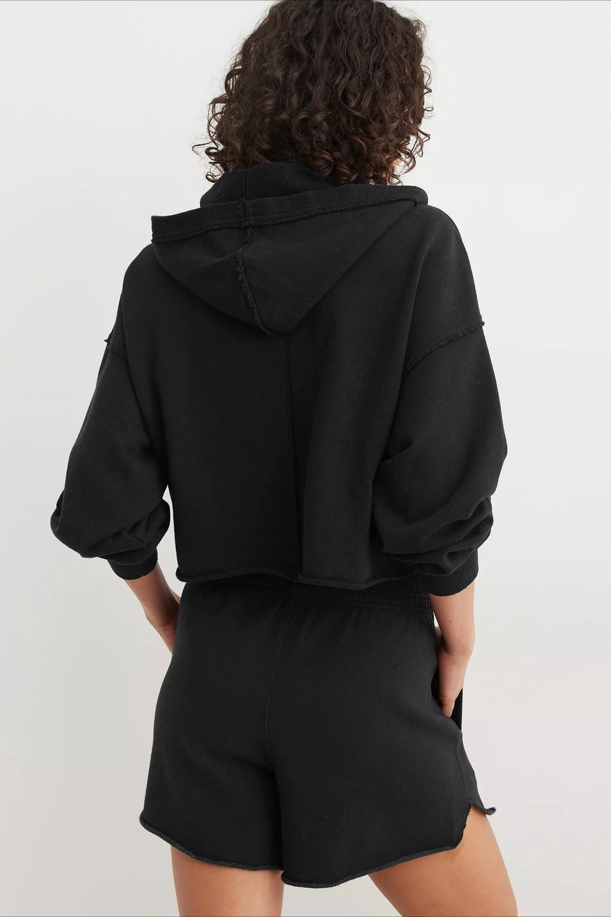 Relaxed V Neck Collared Pullover Sweatshirt