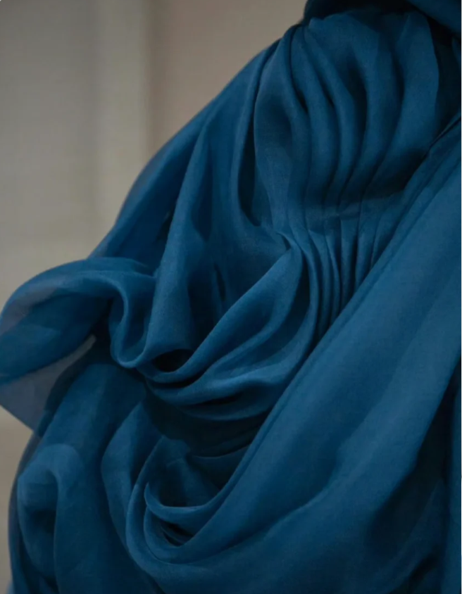 Retro Elegant Navy Blue One-shoulder Tulle Long Ball Gown Evening Dress P4108