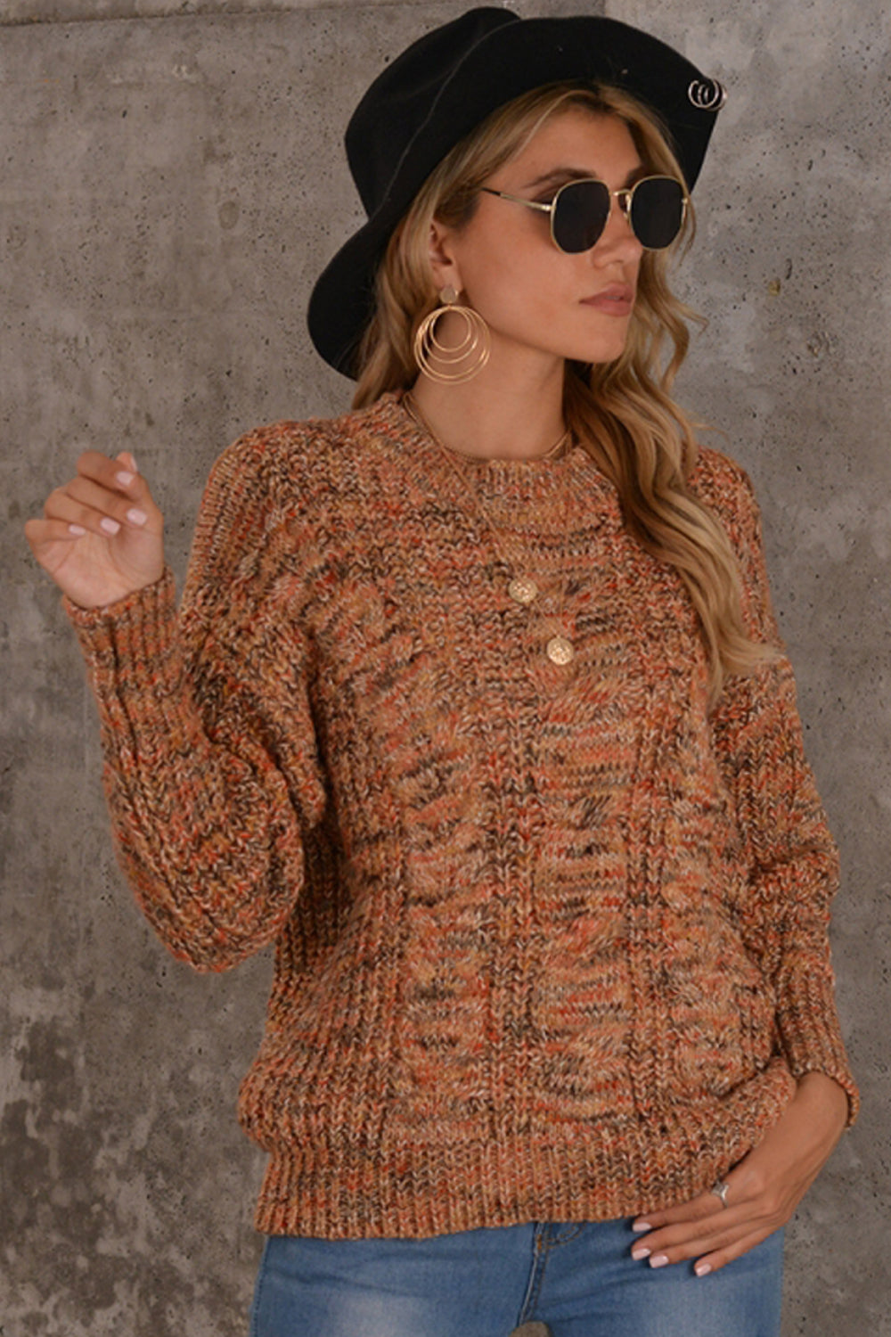 RadyRin Color Matching Long Sleeve Cozy Sweater for All