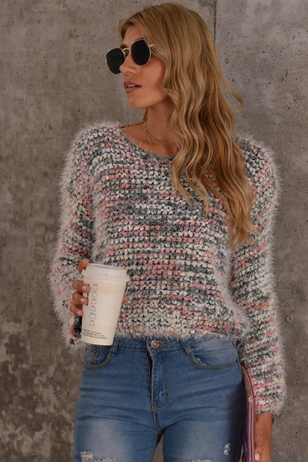 RadyRin Vibrant Knitted Short Sweater for Effortless Style