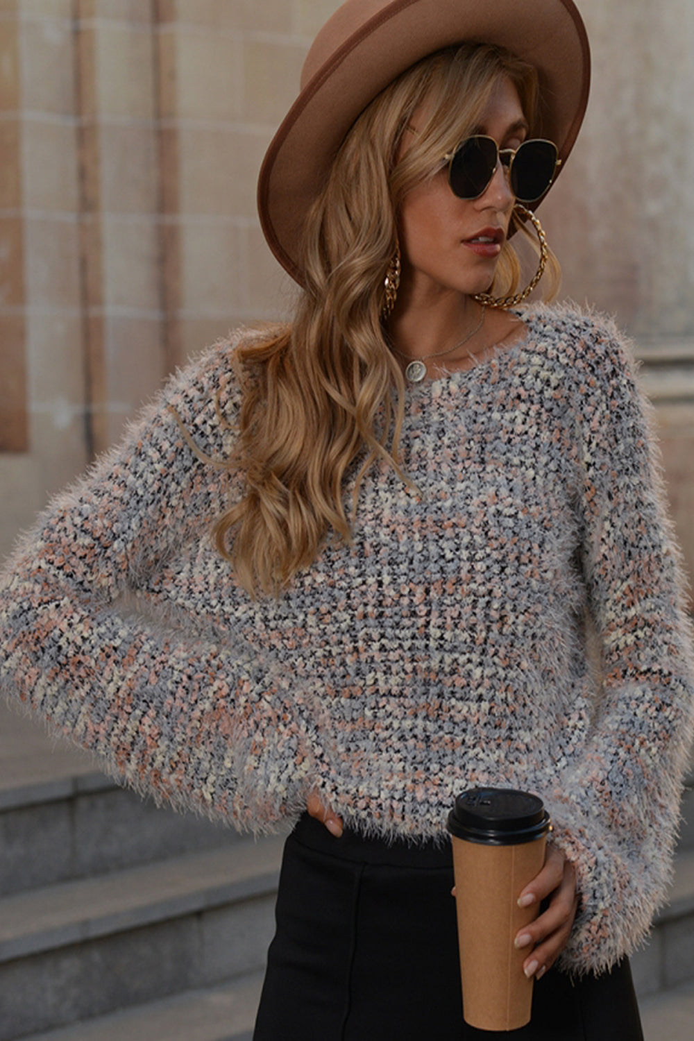 RadyRin Vibrant Knitted Short Sweater for Effortless Style