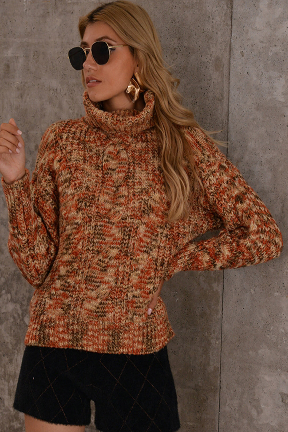 Vibrant Knitted Turtleneck Sweater for Chic Winter Style