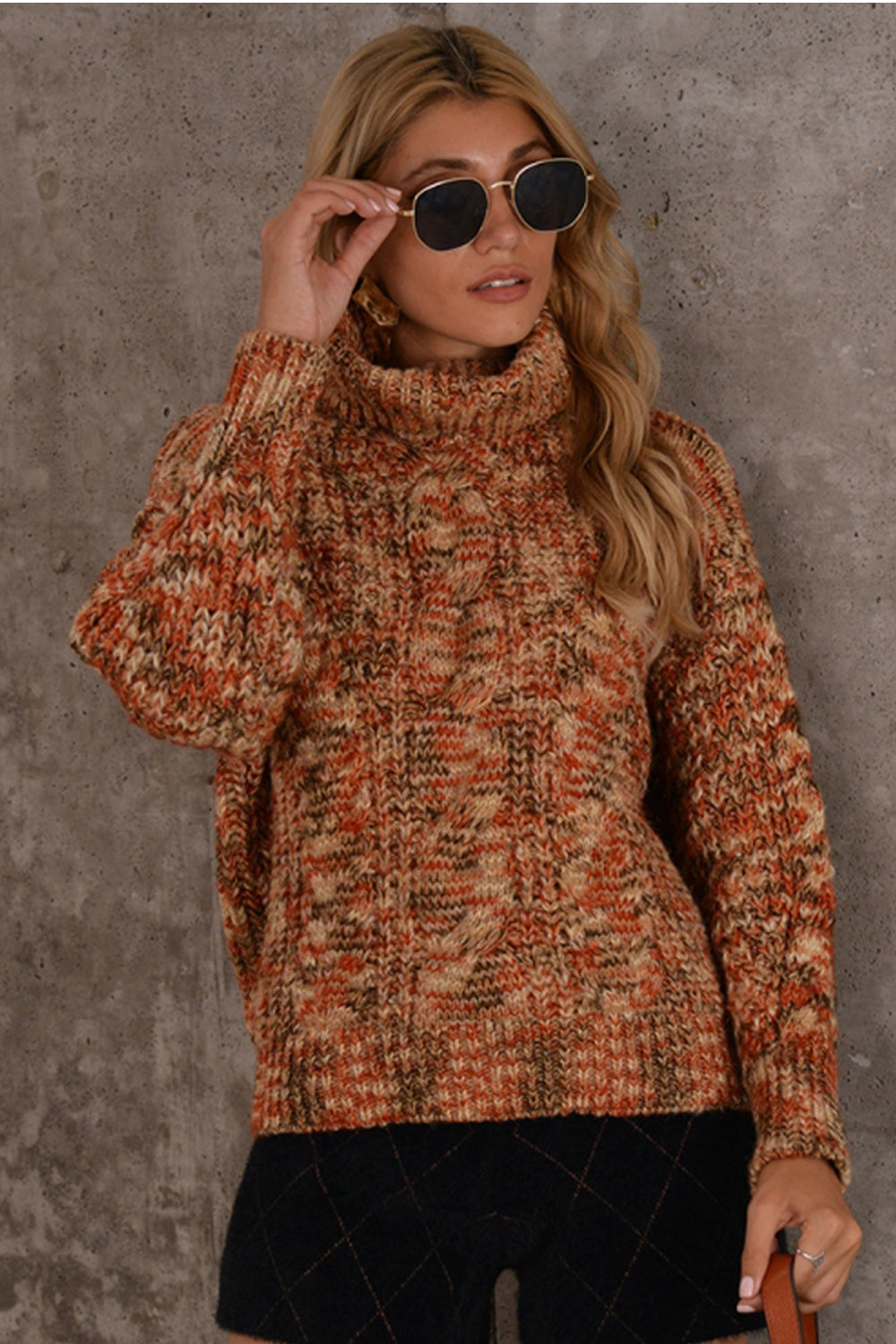 Vibrant Knitted Turtleneck Sweater for Chic Winter Style