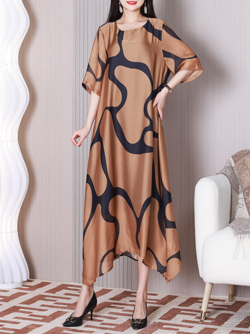 Beautiful life Round Neck A-line Dress - Fashionpara