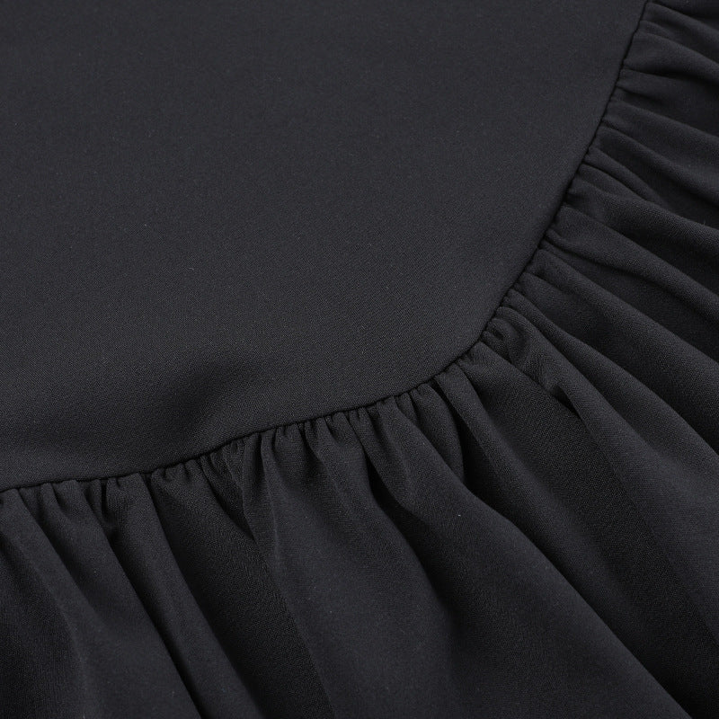 Ruffle-Strap Square-Neck Corset Puff-Hem Mini Dress 10