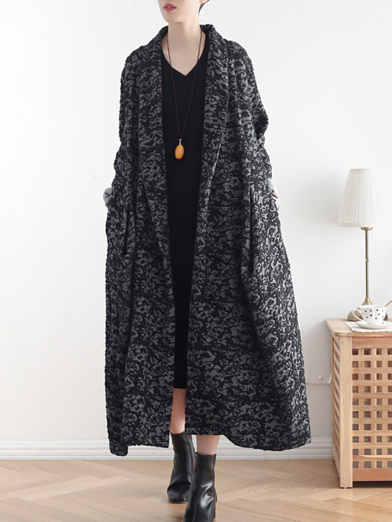 Open style cardigan coat dress with side pockets