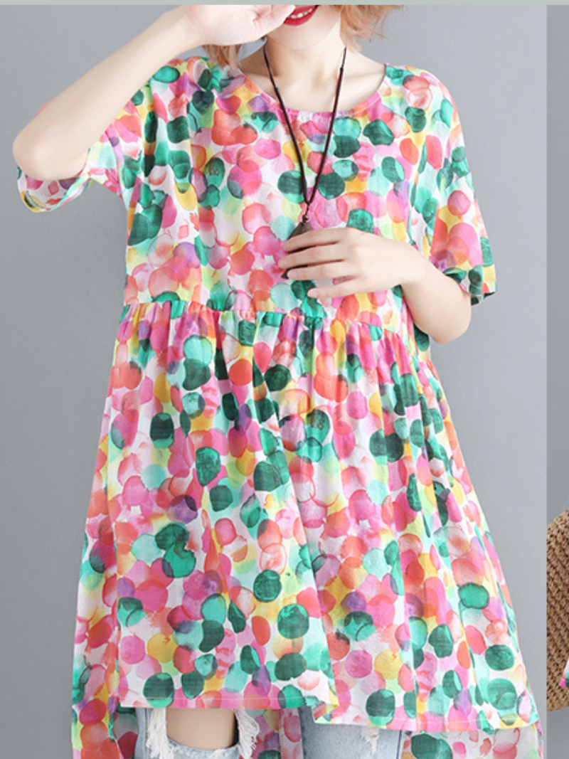 Love is Here Large Size Dots Pattern Tops - Fashionpara