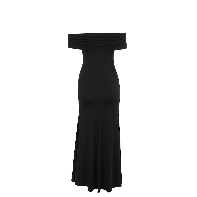 Off Shoulder Ruched High Slit Mermaid Maxi Gown 6