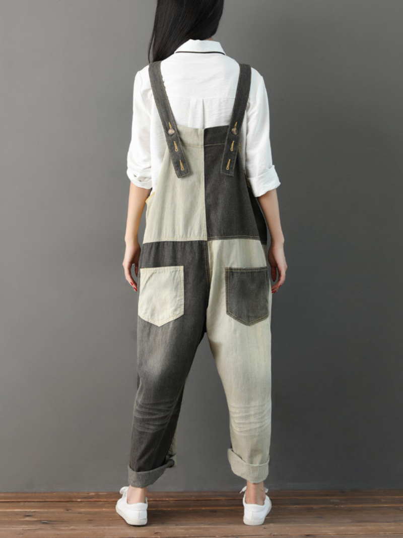 Close Your Eyes Denim Blue Overall Dungarees - Fashionpara