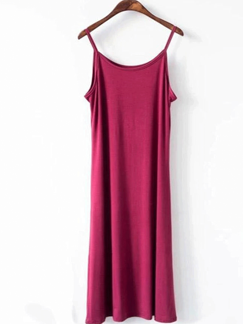Modal Scoop-Neck Spaghetti-Strap Slip Midi Dress 4